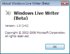 About Windows Live Writer