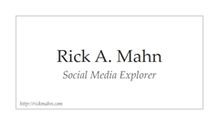 Prototype of Rick's business card