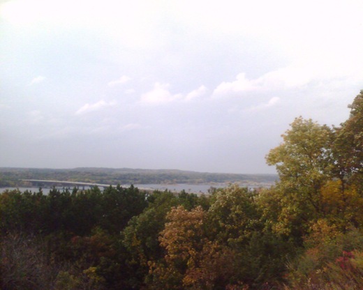 St. Croix River View - North towards Hudson, WI & Stillwater, MN; I94 bridges crossing to MN in view.
